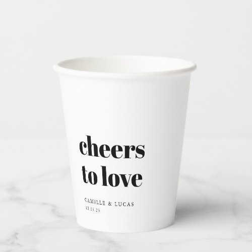 Cheers To Love Personalized Wedding Favors  Paper Cups