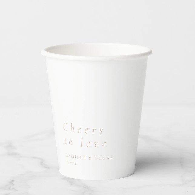 Cheers To Love Personalized Wedding Favors  Paper Cups (Front)
