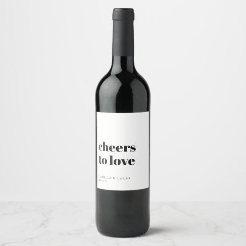 Cheers To Love Personalized Wedding Favors  Wine L Wine Label