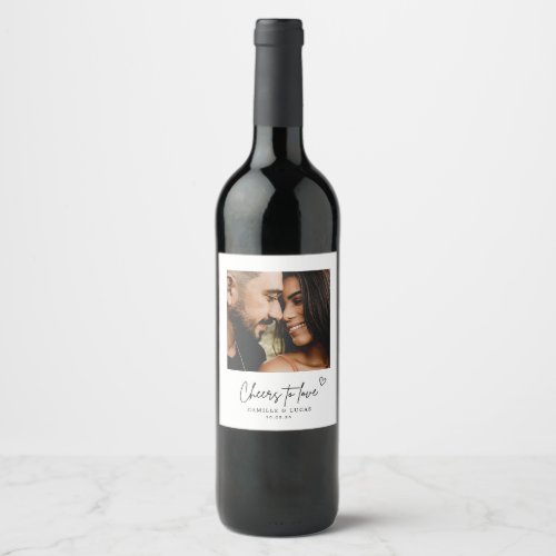 Cheers To Love Personalized Wedding Favors  Wine Label