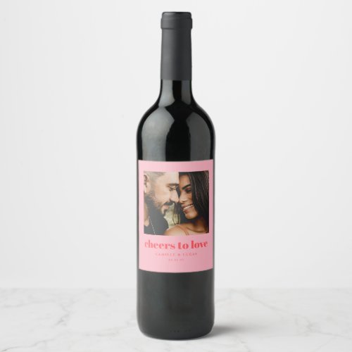 Cheers To Love Personalized Wedding Favors  Wine Label