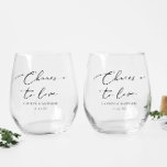 Cheers to Love Personalized Wedding Stemless Wine Glass<br><div class="desc">Cheers to Love Personalized Wedding Stemless Wine Glass - great a weddin,  anniversay or engagement gift</div>