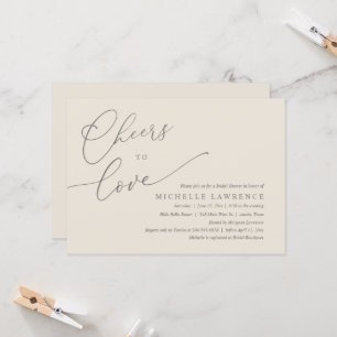 Cheers to love, Romantic Bridal Shower Party Invitation