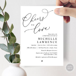 Cheers to love, Romantic Bridal Shower Party Invitation