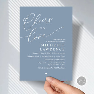 Cheers to love, Romantic Bridal Shower Party Invitation