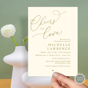 Cheers to love, Romantic Bridal Shower Party Invitation