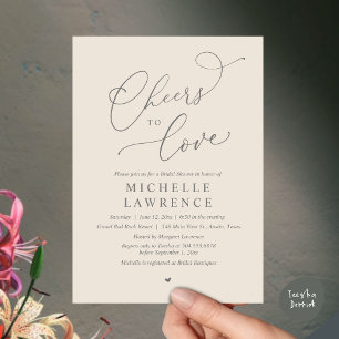 Cheers to love, Romantic Bridal Shower Party Invitation
