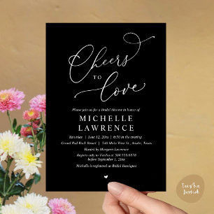 Cheers to love, Romantic Bridal Shower Party Invitation