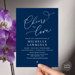 Cheers to love, Romantic Bridal Shower Party Invitation