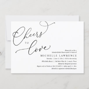 Cheers to love, Romantic Bridal Shower Party Invitation