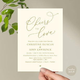 Cheers to love, Romantic Couples Shower Party Invitation