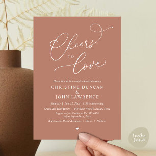 Cheers to love, Romantic Couples Shower Party Invitation