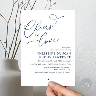 Cheers to love, Romantic Couples Shower Party Invitation
