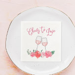 Cheers to Love Rose Wine Bridal Shower Napkins<br><div class="desc">Custom</div>