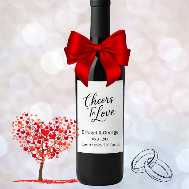 cheers to love script - Elegant Charm  Wine Label (Creator Uploaded)