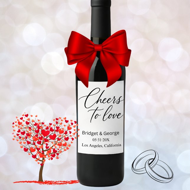 cheers to love script - Elegant Charm  Wine Label (Creator Uploaded)