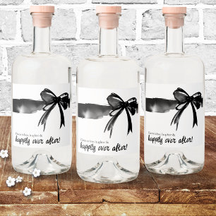 Cheers to Love Simple Trendy Modern Bow Wedding Liquor Bottle Label