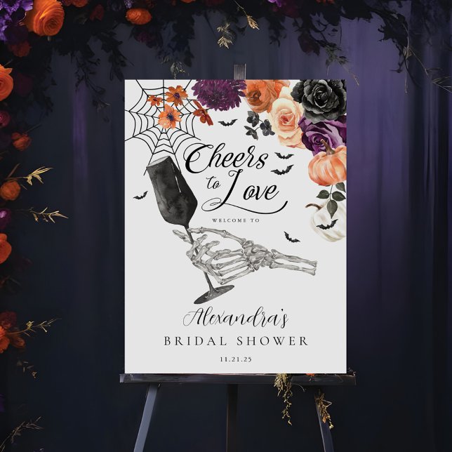 Cheers to Love Skeleton Hand Floral Gothic Bridal Foam Board (Cheers to Love Skeleton Hand Floral Gothic Bridal Foam Board)