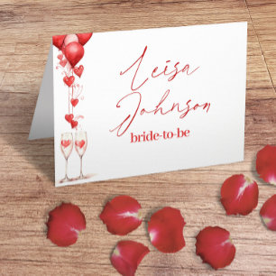 Cheers to Love Sweetheart Wedding & Bridal Shower Place Card