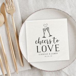 Cheers to Love Wedding Cocktail Paper Napkins