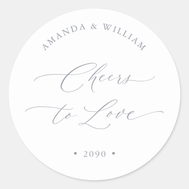 Cheers to Love Wedding Favor Sticker (Front)