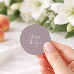 Cheers to Love Wedding Favor Sticker