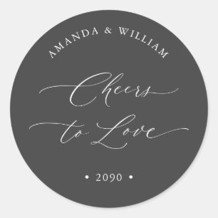 Cheers to Love Wedding Favor Sticker
