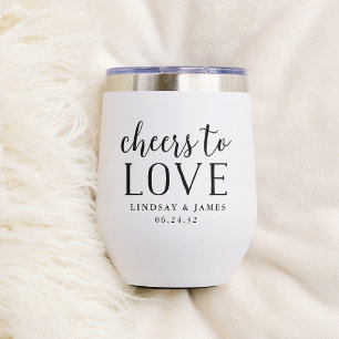 Cheers to Love Wedding Favor Thermal Wine Tumbler