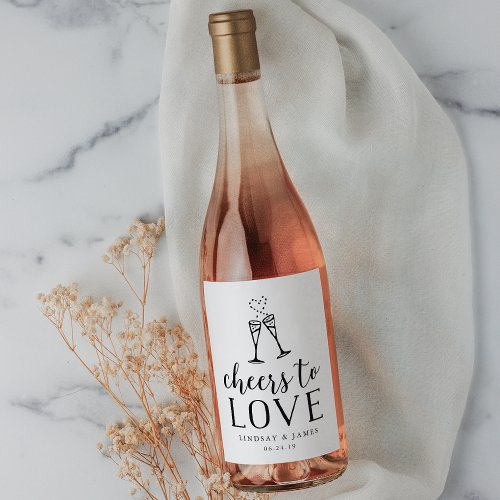 Cheers to Love Wedding Favor Wine Label