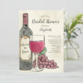 Cheers to Love Wine Bridal Shower Invitation (Standing Front)