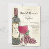 Cheers to Love Wine Bridal Shower Invitation (Front)