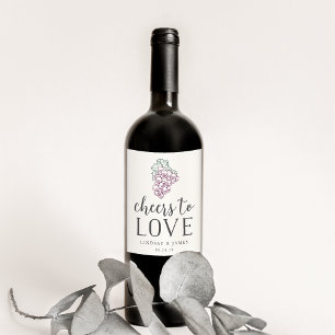 Cheers to Love Wine Country Wedding Favor Wine Label