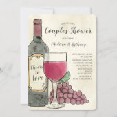 Cheers to Love Wine Couples Shower Invitation (Front)