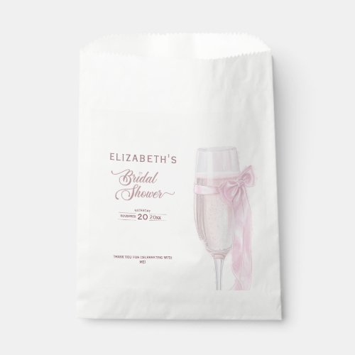 Cheers To Love Wine Glasses Bow Tie Bridal Shower Favor Bag