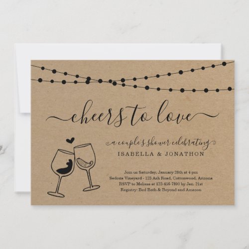 Cheers to Love Wine Invitation