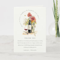 Cheers to Love Wine Red Yellow Floral Wedding
