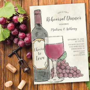 Cheers to Love Wine Rehearsal Dinner invitation