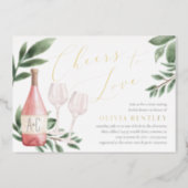 Cheers to Love Wine Tasting Bridal Shower Foil Invitation (Front)