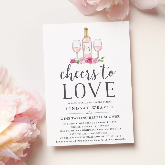 Cheers to Love | Wine Tasting Bridal Shower Invitation (Creator Uploaded)
