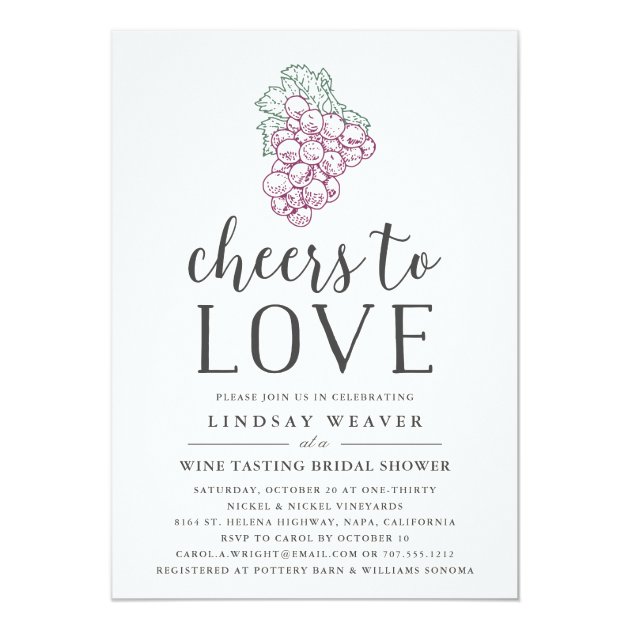 Cheers To Love | Wine Tasting Bridal Shower Invite