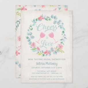 Cheers to Love Wine Tasting Bridal Shower Invites