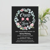 Cheers to Love Wine Tasting Bridal Shower Invites (Standing Front)