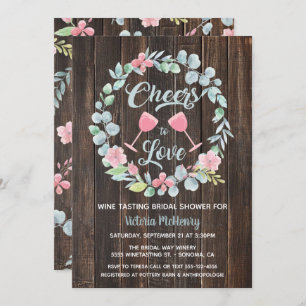 Cheers to Love Wine Tasting Bridal Shower Invites