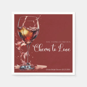Cheers to love Wine Tasting Bridal Shower Napkins