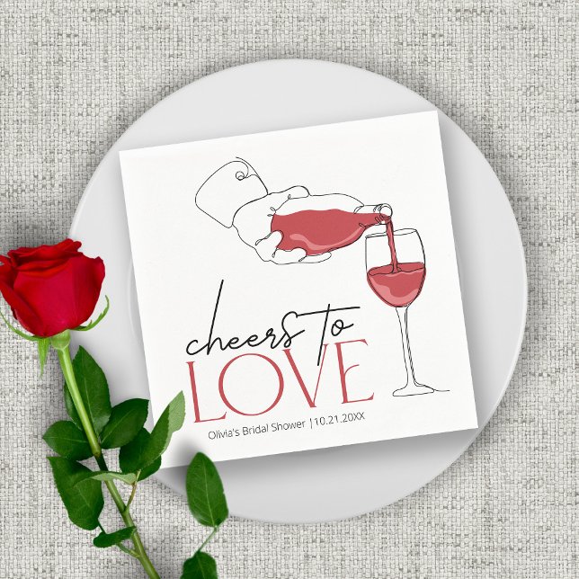 Cheers to Love | Wine Tasting Bridal Shower  Napkins (Creator Uploaded)