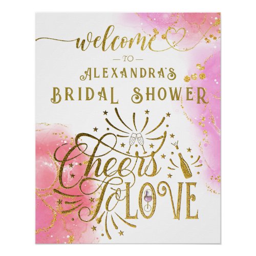 Cheers To Love Wine Tasting Bridal Shower Welcome Poster