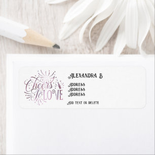Cheers To Love Wine Tasting Elegant Bridal Shower Label