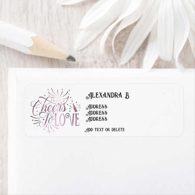 Cheers To Love Wine Tasting Elegant Bridal Shower Label (Insitu)