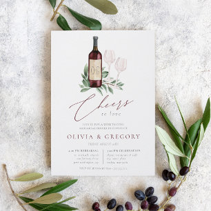 Cheers to Love Wine Tasting Rehearsal Dinner Invitation