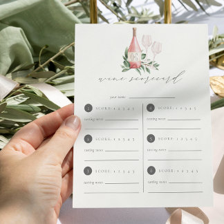 Cheers to Love Wine Tasting Scorecard